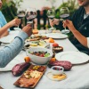 A group of people dining